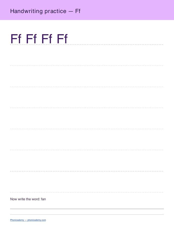 Handwriting Practice — A–Z (PDF) — page 6