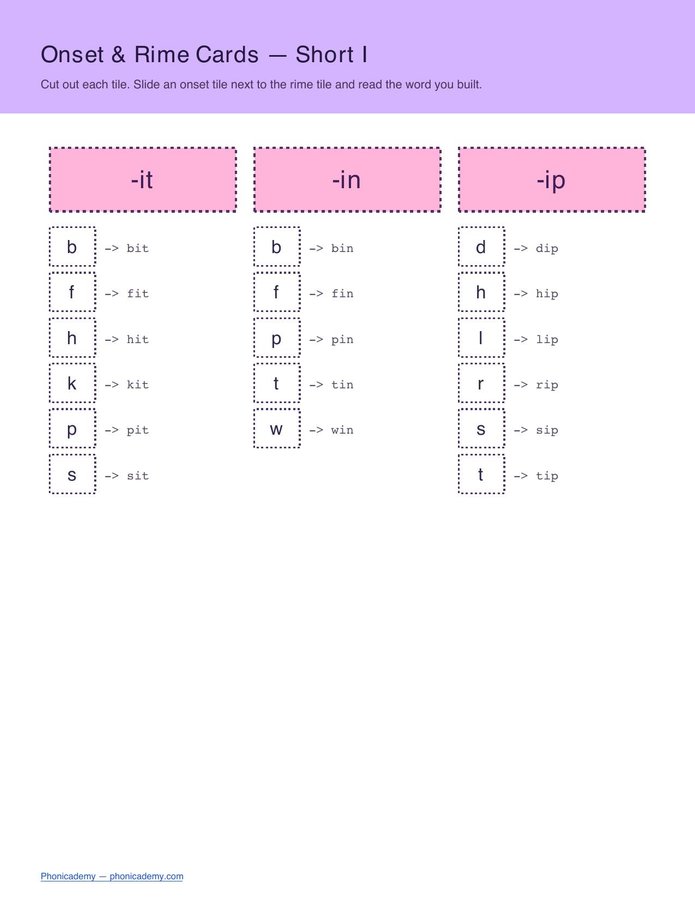 Onset & Rime Cards (Free PDF) — page 3