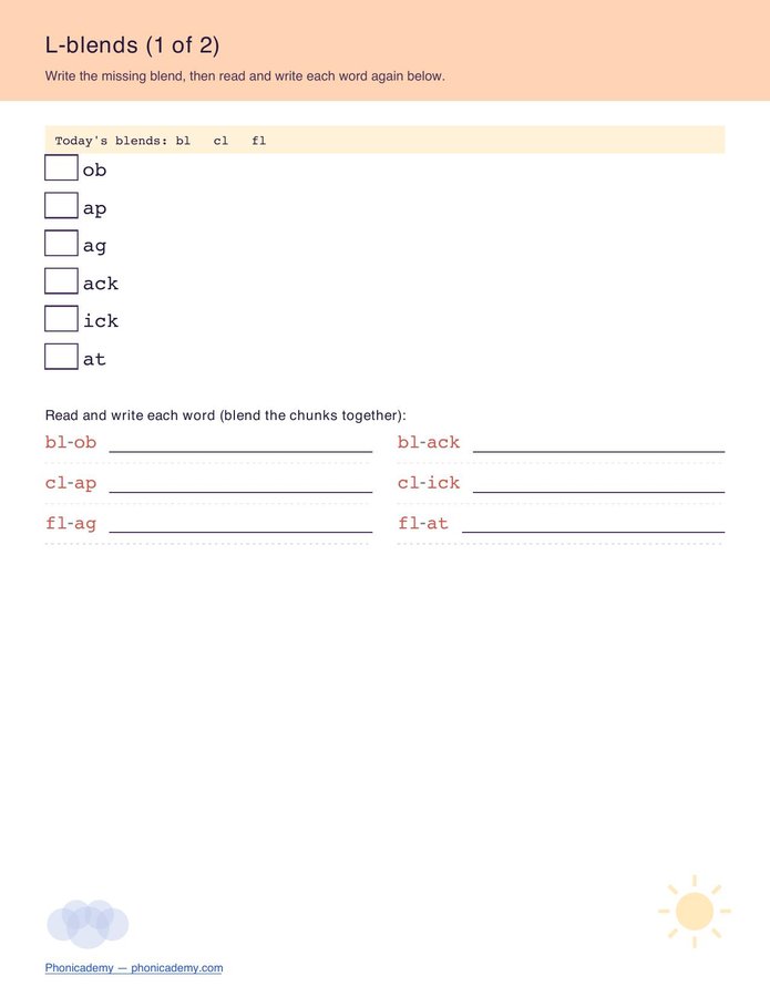 Consonant Blends Pack (Free PDF) — page 2