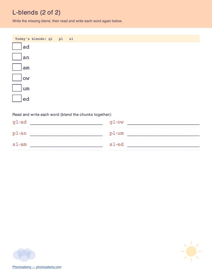 Consonant Blends Pack (Free PDF) — page 3