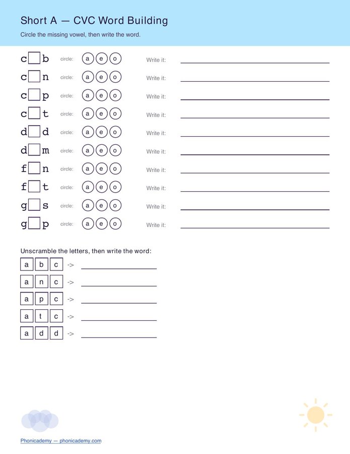 CVC Word-Building Pack (Free PDF) — page 2