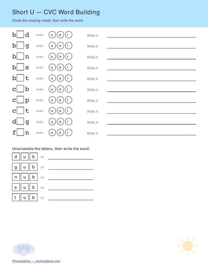 CVC Word-Building Pack (Free PDF) — page 6