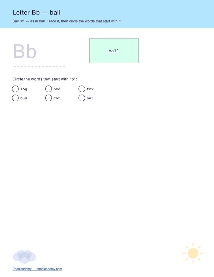 Letter Sounds Pack — Tracing + Keyword Cards (Free PDF) — page 3