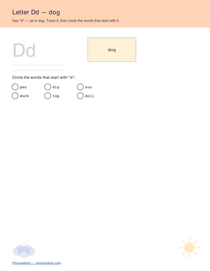 Letter Sounds Pack — Tracing + Keyword Cards (Free PDF) — page 5