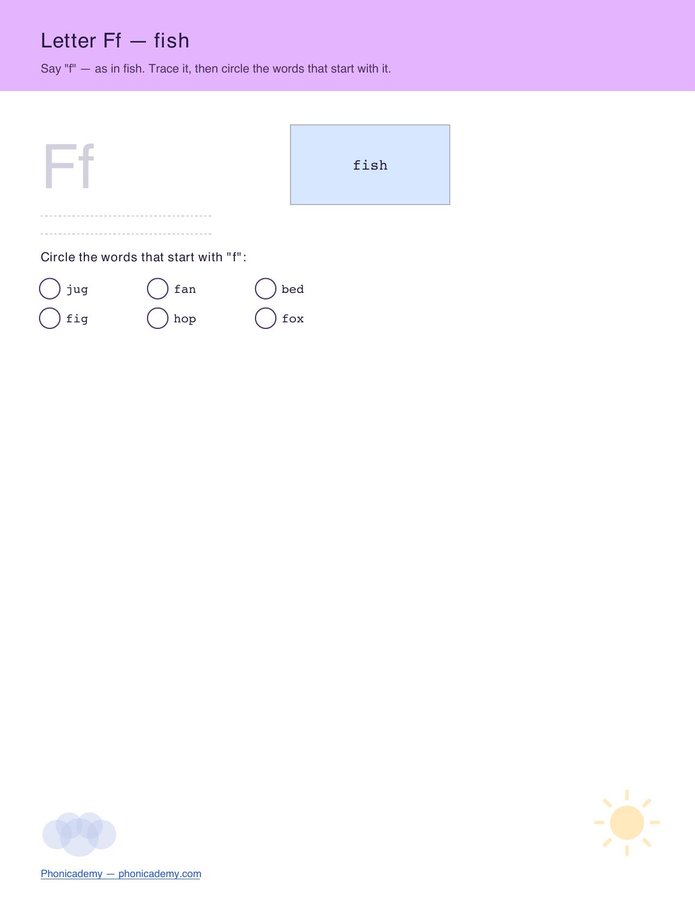 Letter Sounds Pack — Tracing + Keyword Cards (Free PDF) — page 7