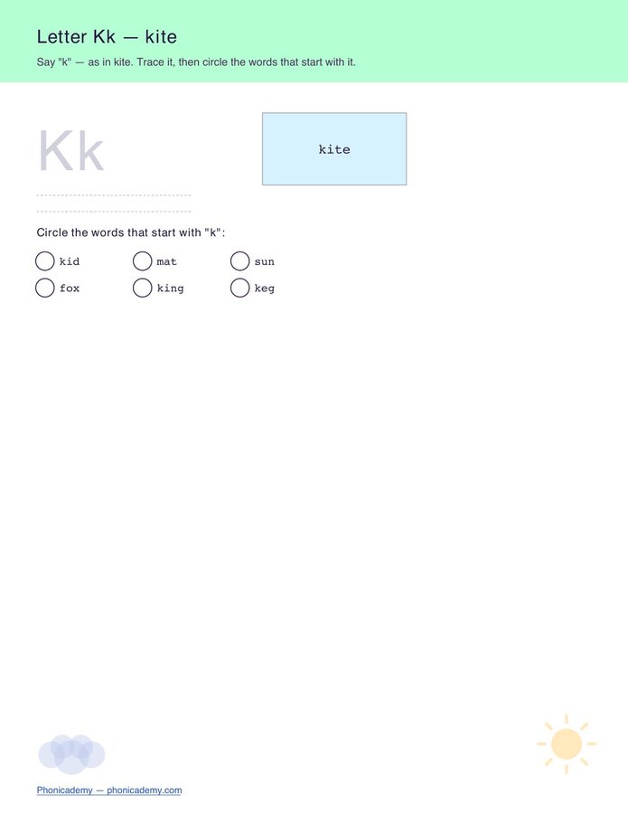 Letter Sounds Pack — Tracing + Keyword Cards (Free PDF) — page 12