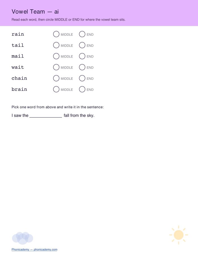 Vowel Teams Pack (Free PDF) — page 2