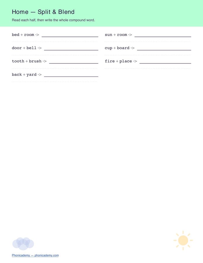 Compound Words — Split & Blend (Free PDF) — page 3