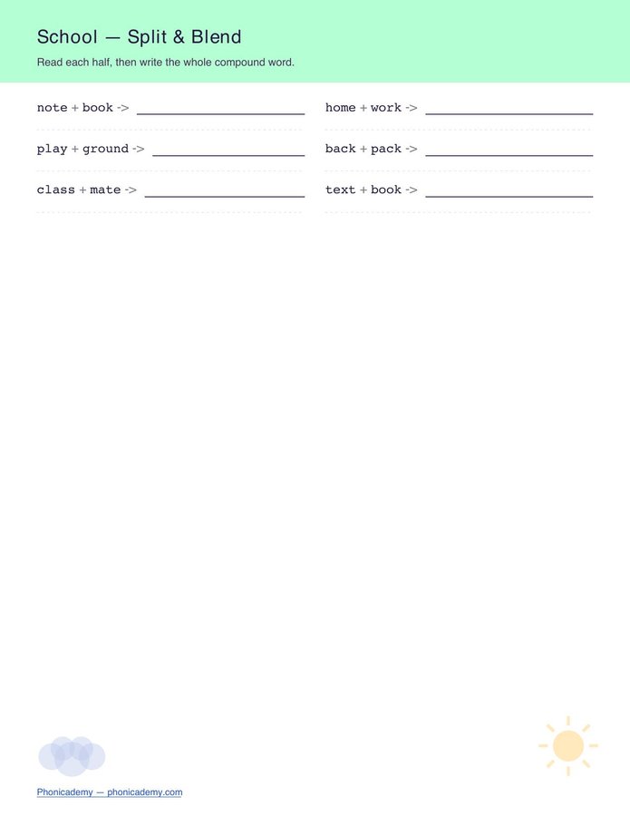 Compound Words — Split & Blend (Free PDF) — page 4