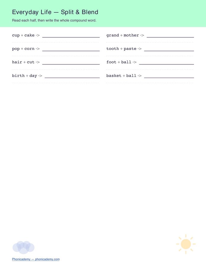 Compound Words — Split & Blend (Free PDF) — page 5