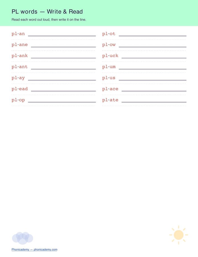 Consonant Blends Worksheet — L, R & S (Free PDF) — page 6