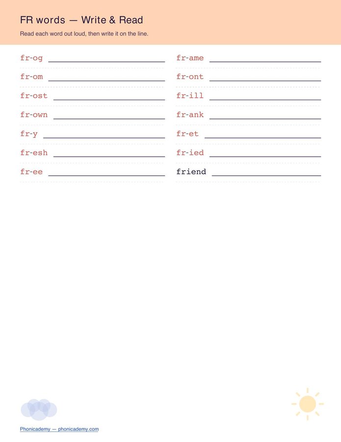 Consonant Blends Worksheet — L, R & S (Free PDF) — page 11