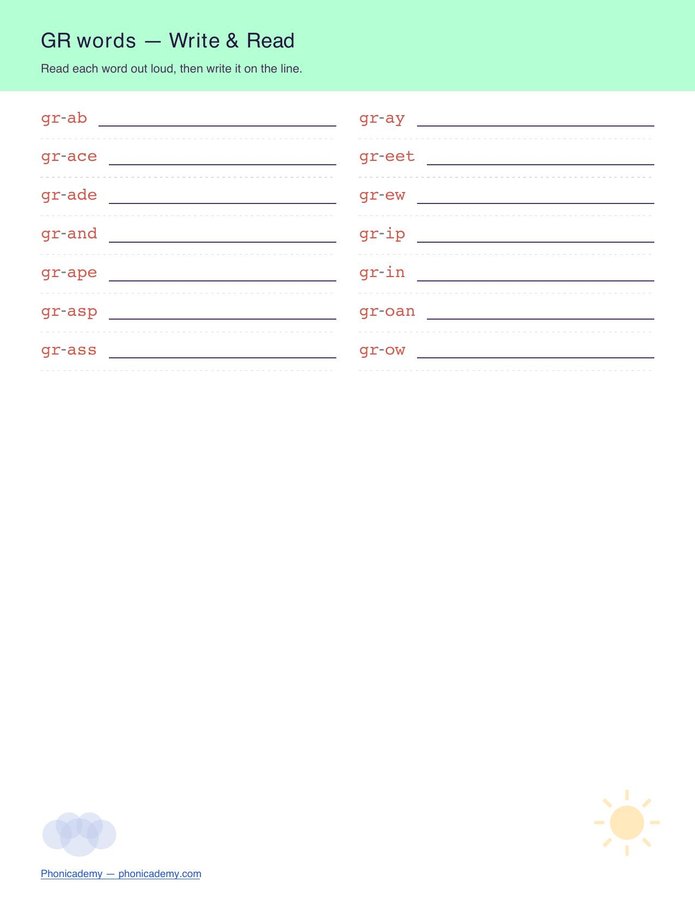 Consonant Blends Worksheet — L, R & S (Free PDF) — page 12