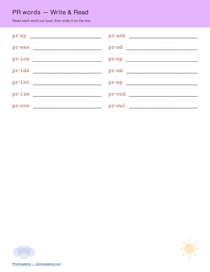 Consonant Blends Worksheet — R-Blends (Free PDF) — page 7