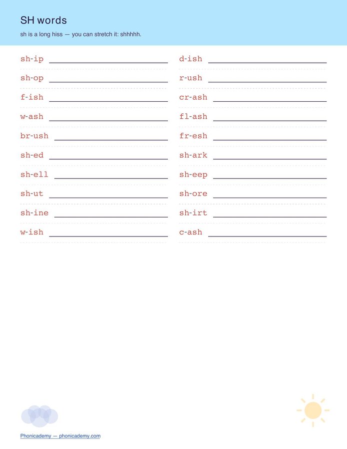 Digraphs Worksheet — All 5 + SH vs CH (Free PDF) — page 3