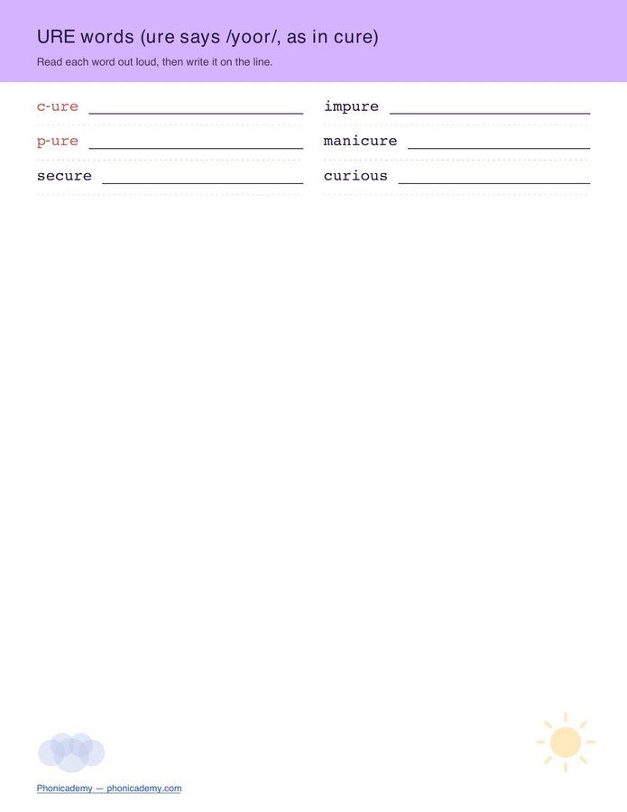 Diphthongs Worksheet — R-Patterns (Free PDF) — page 4