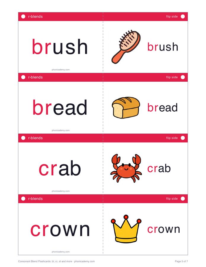 Consonant Blend Flashcards: bl, cr, st and more (PDF) — page 5