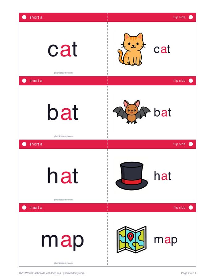 CVC Word Flashcards with Pictures (PDF) — page 2