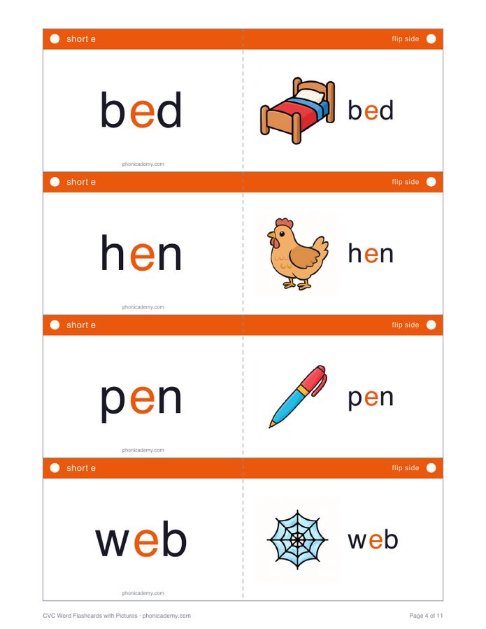 CVC Word Flashcards with Pictures (PDF) — page 4