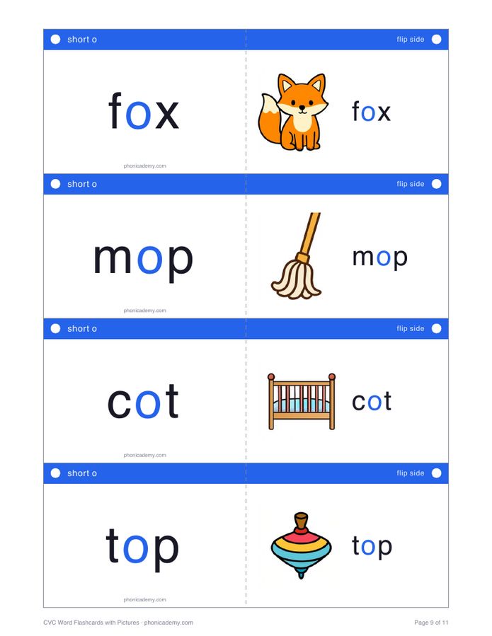 CVC Word Flashcards with Pictures (PDF) — page 9