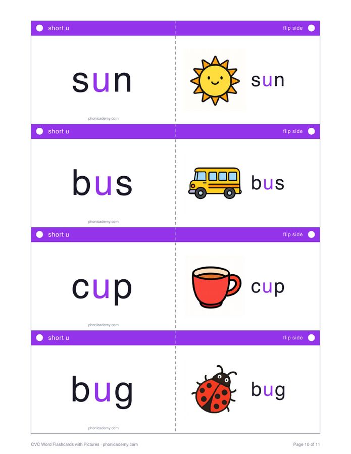 CVC Word Flashcards with Pictures (PDF) — page 10