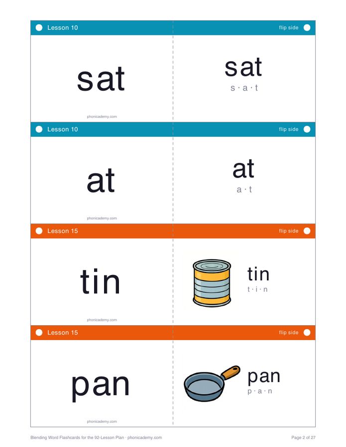 Blending Word Flashcards for the 92-Lesson Plan (PDF) — page 2