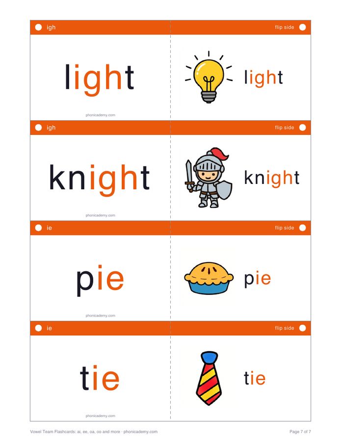 Vowel Team Flashcards: ai, ee, oa, oo and more (PDF) — page 7