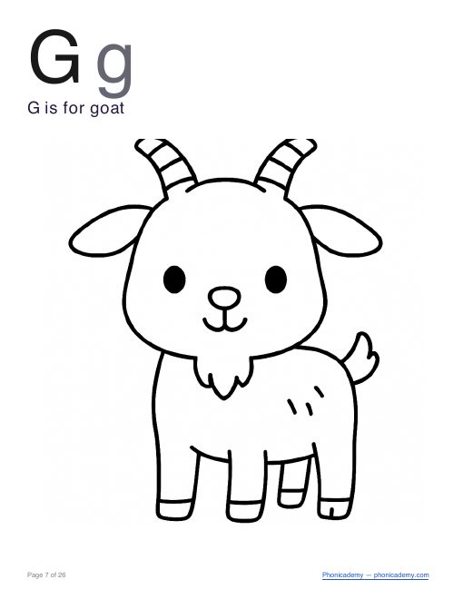 Letter G coloring worksheet, page 3