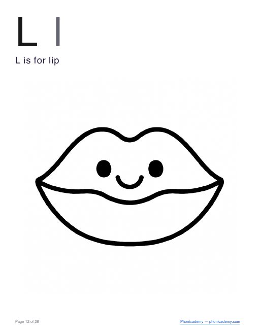 Letter L coloring worksheet, page 3
