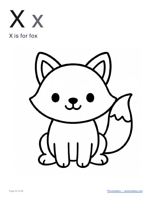 Letter X coloring worksheet, page 3