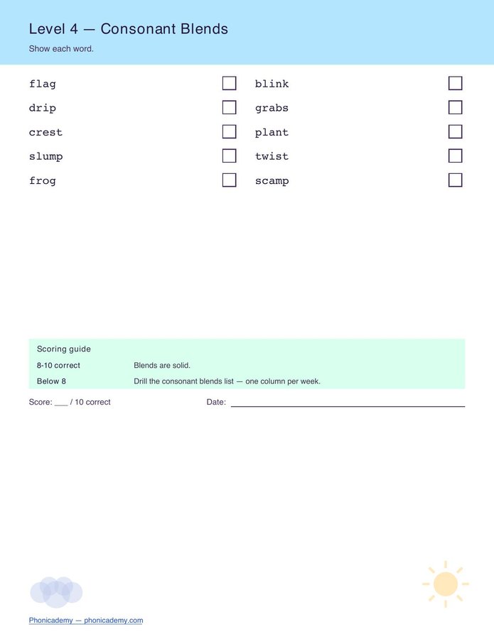 6-Level Phonics Screener (Free PDF) — page 5