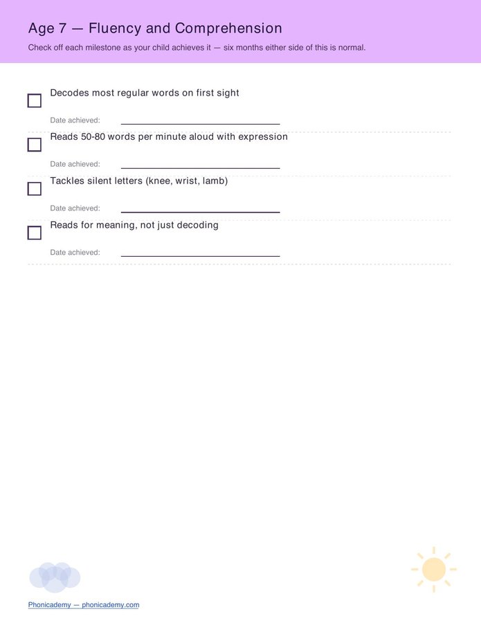Phonics Milestone Checklist (Free PDF) — page 7