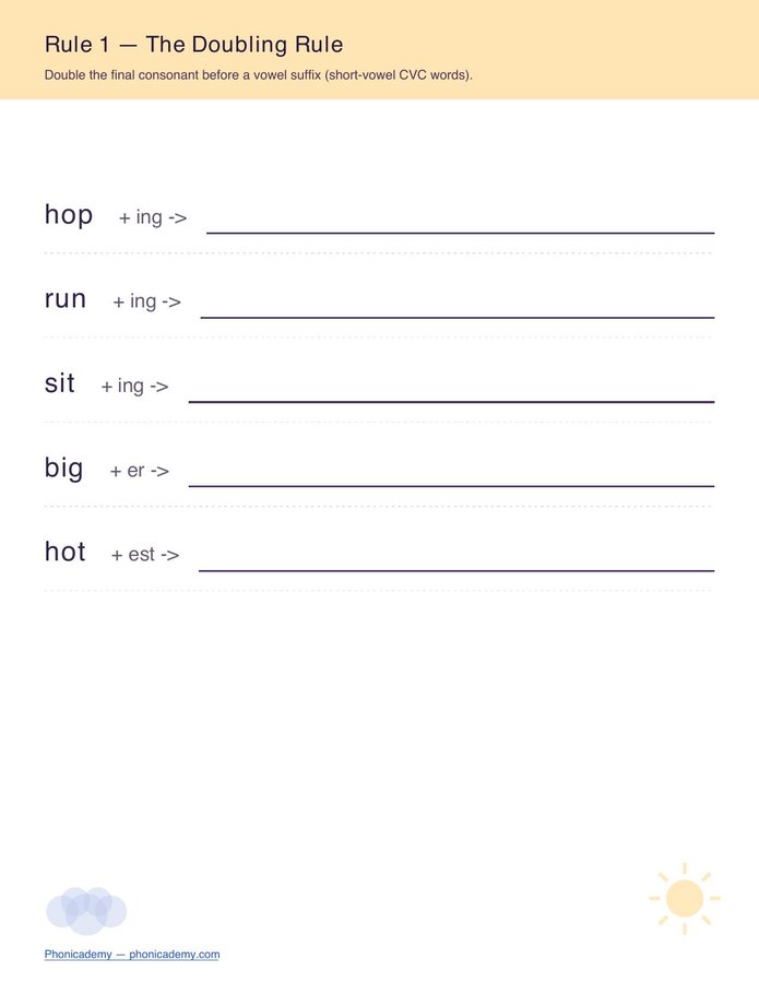 Apply the Rule — Spelling Practice (Free PDF) — page 2