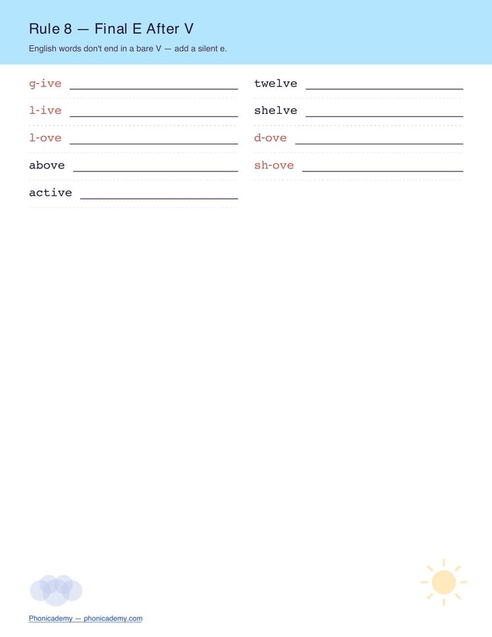 Apply the Rule — Spelling Practice (Free PDF) — page 9