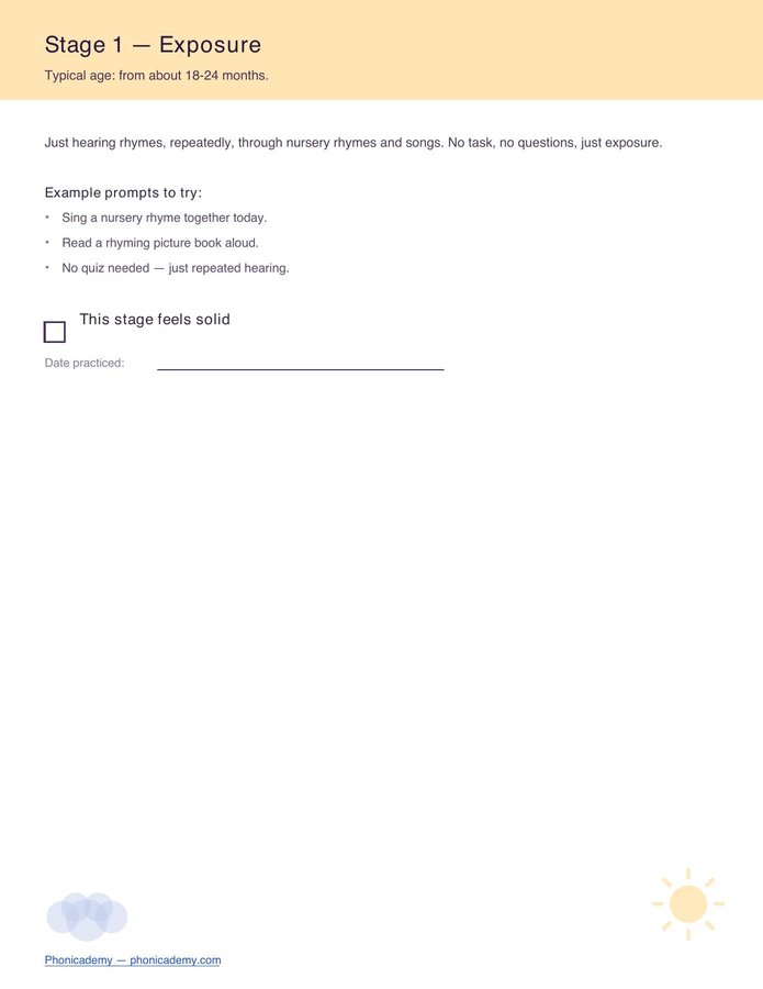 Rhyming Stages Checklist (Free PDF) — page 2