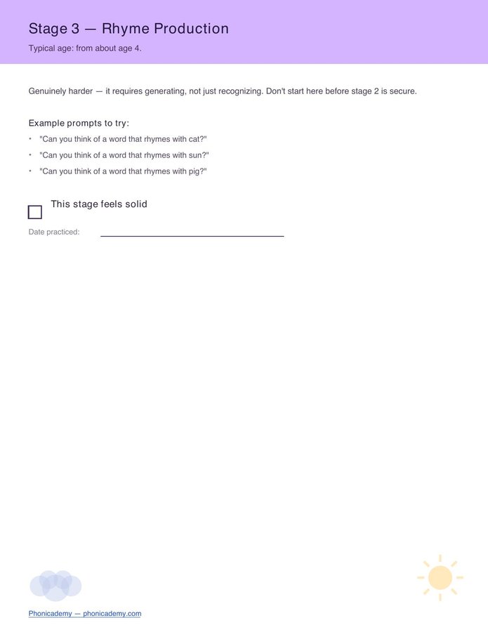 Rhyming Stages Checklist (Free PDF) — page 4