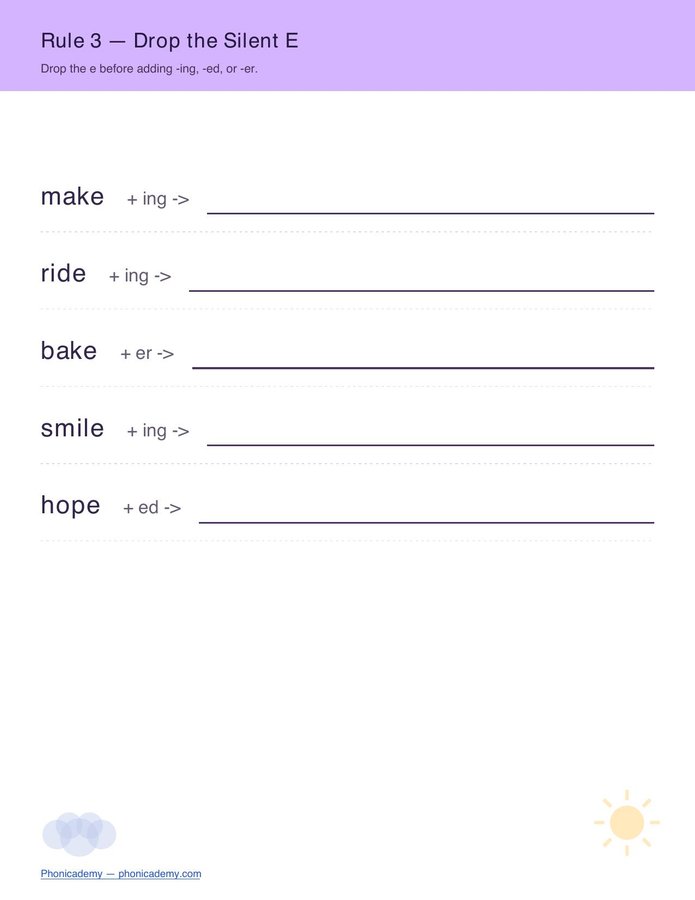 Suffix Spelling Rules Worksheet (Free PDF) — page 4