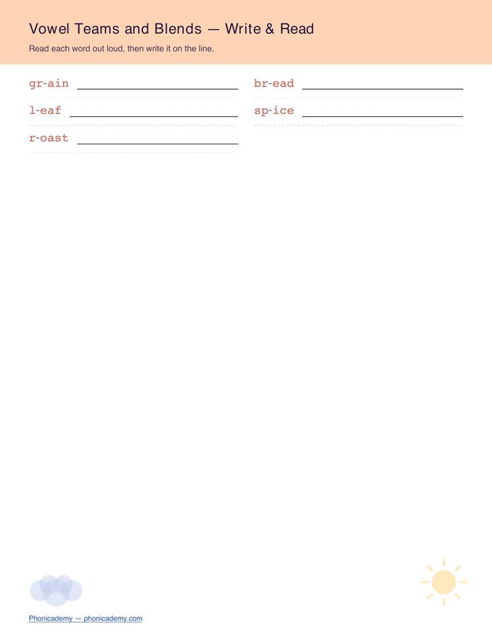 Thanksgiving Words — Write & Read (Free PDF) — page 3