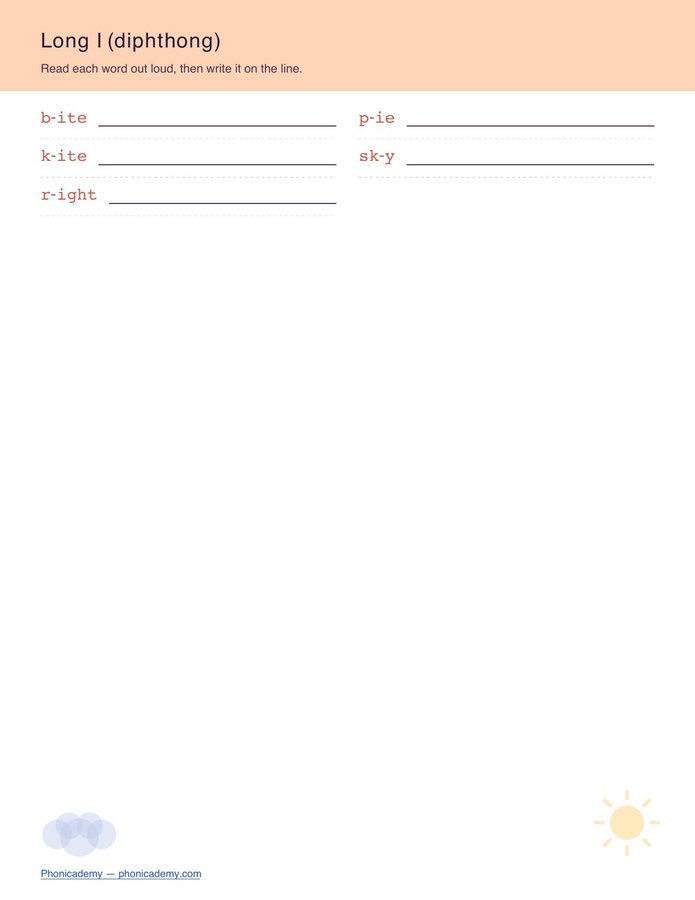Vowel Sounds Worksheet — Diphthongs (Free PDF) — page 2