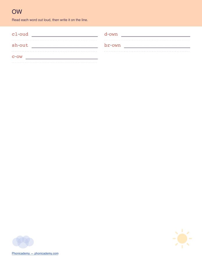 Vowel Sounds Worksheet — Diphthongs (Free PDF) — page 3