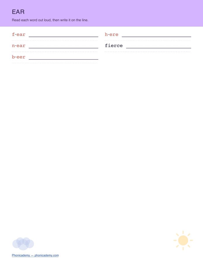 Vowel Sounds Worksheet — R-Controlled (Free PDF) — page 5