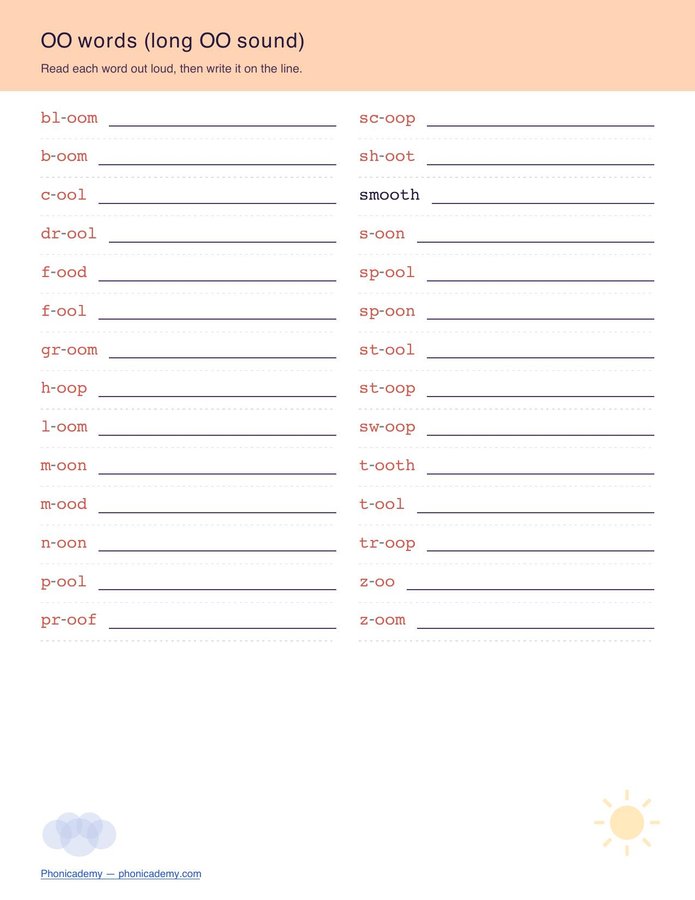 Vowel Teams Worksheet — All Families (Free PDF) — page 12