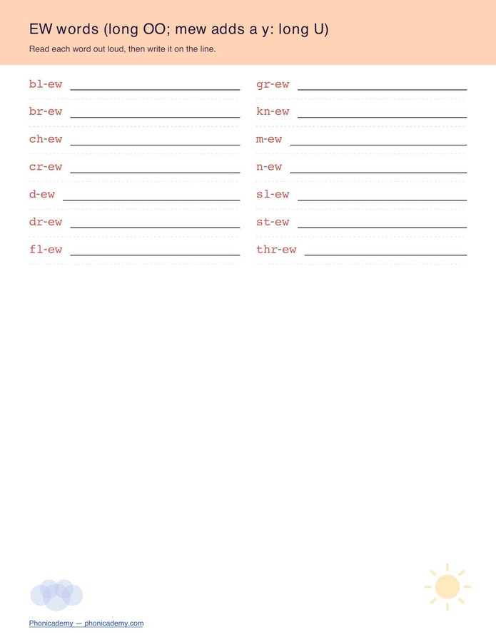 Vowel Teams Worksheet — OO Family (Free PDF) — page 6