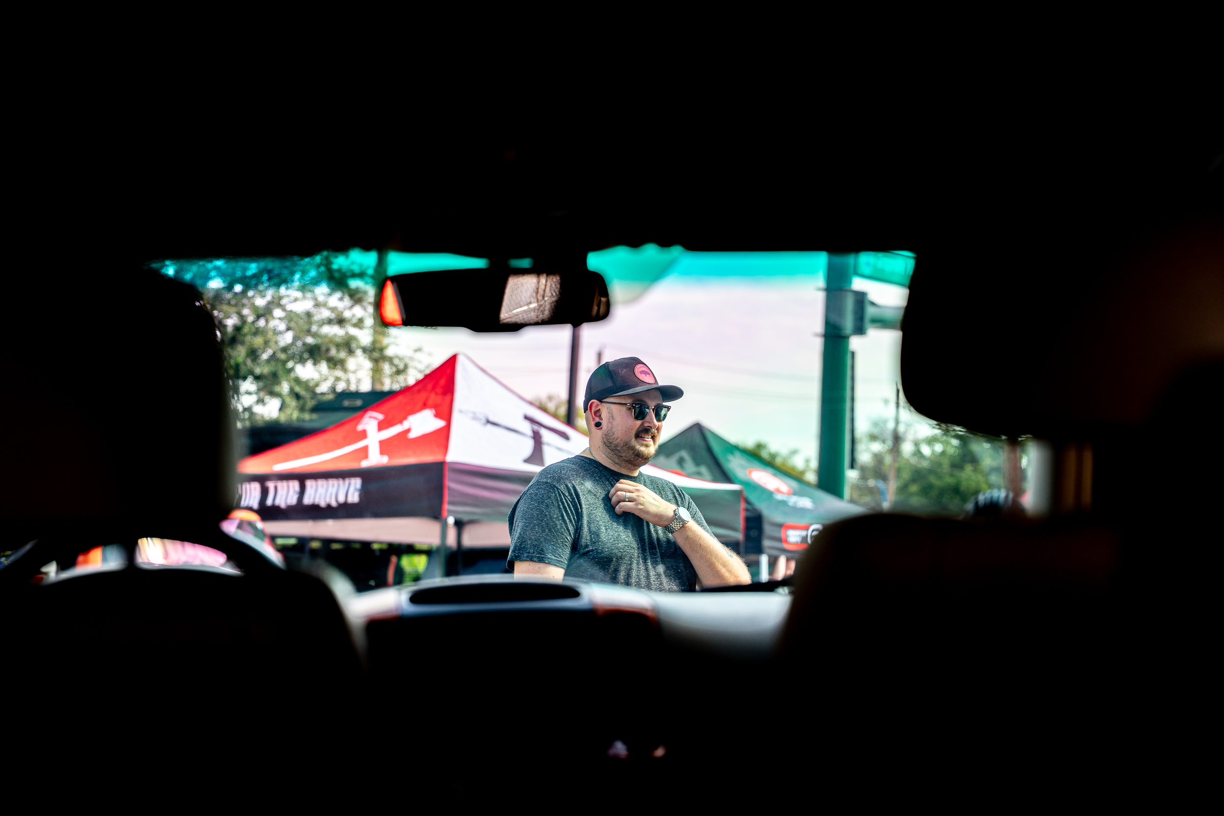 Spotted through a windshield