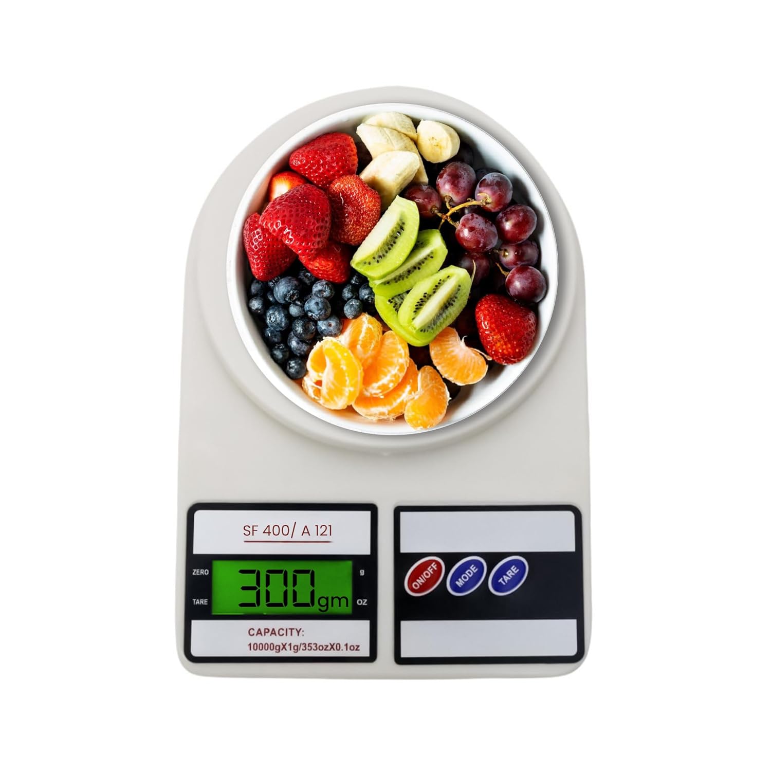 ATOM Digital Kitchen Food Weighing Scale For Healthy Living, Home Baking, Cooking, Fitness & Balanced Diet; 1 Year Warranty ; 10Kg x 1gm with 2 Batteries Included, SF400/A121, Colour May vary