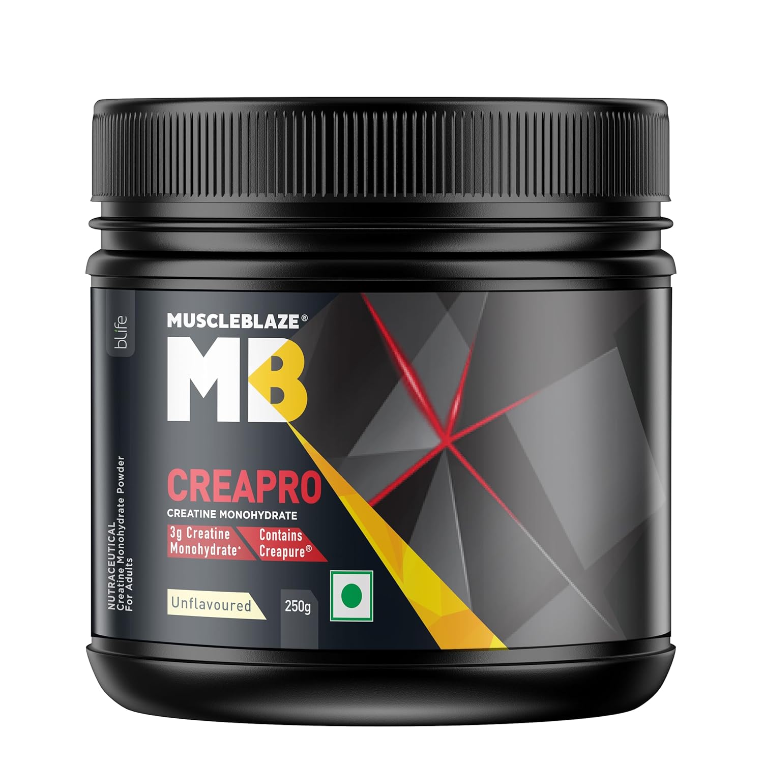MuscleBlaze Creapro Creatine Monohydrate Powder 250 Gram (Unflavoured, 83 Servings)
