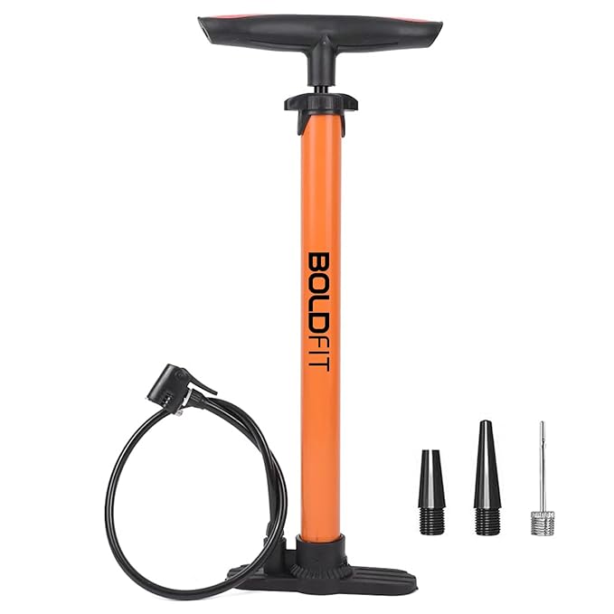Boldfit Cycle Pump for Bicycle High Pressure Air Pump for Cycle Football Pump, Balloon Pump for Quick Inflation Pump for Cycle Tyre Inflator with Needle Portable Cycle Air Pump for Bicycle, Balls