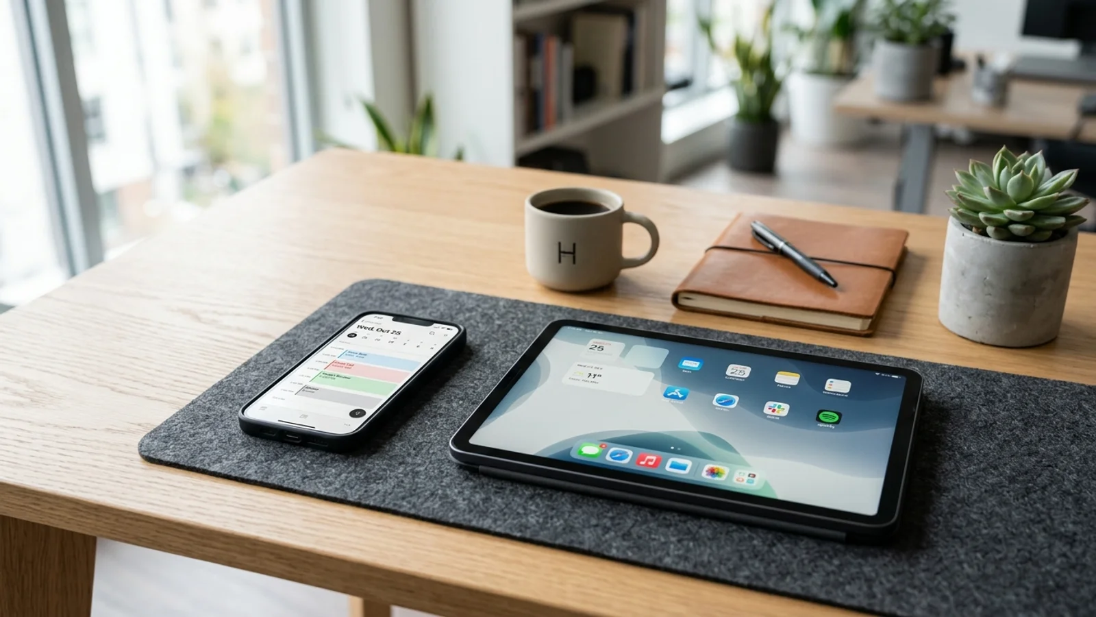Uno smartphone che utilizza la tecnologia OCR per scansionare il volantino di una riunione e importarlo in un calendario digitale.