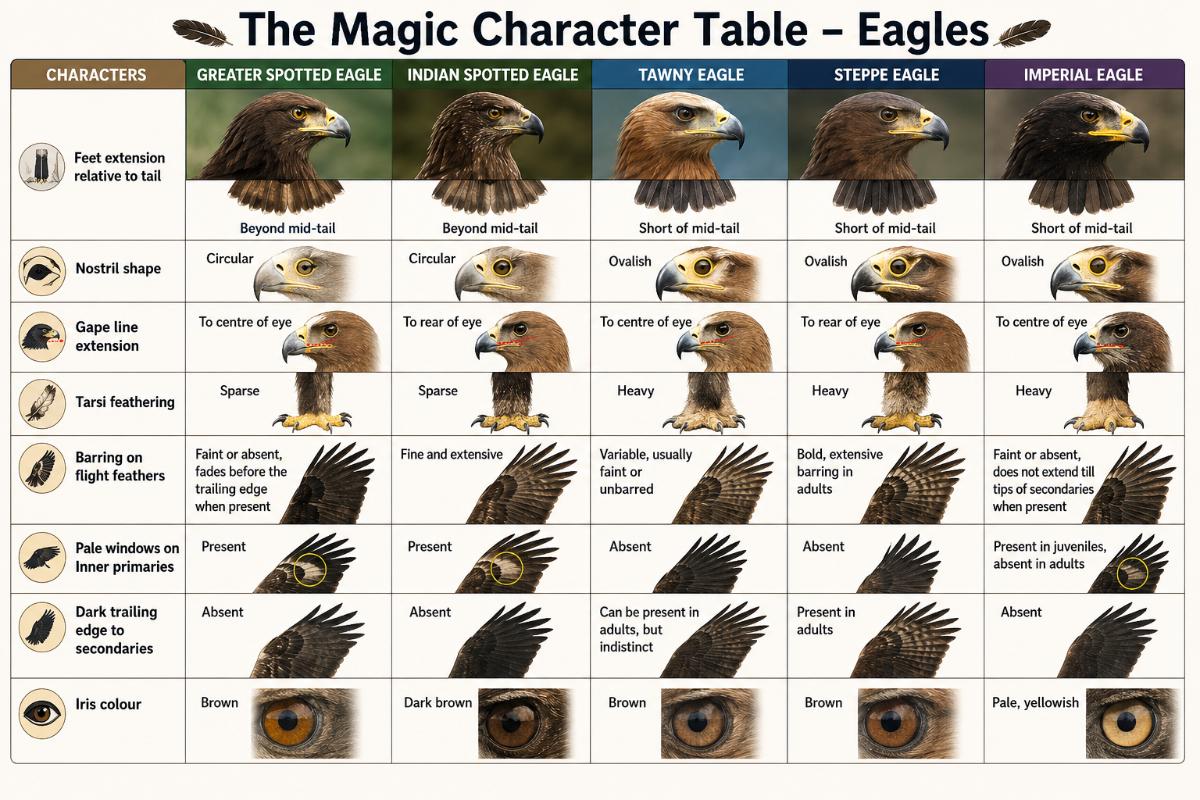The Magic Character Table: How to Identify Similar Eagle Species in the Field