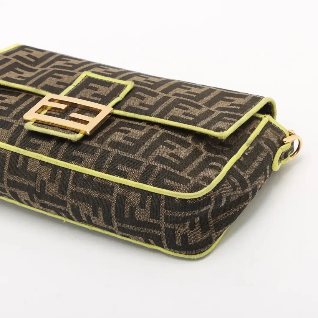 Fendi Baguette Brown Zucca Canvas Shoulder Bag